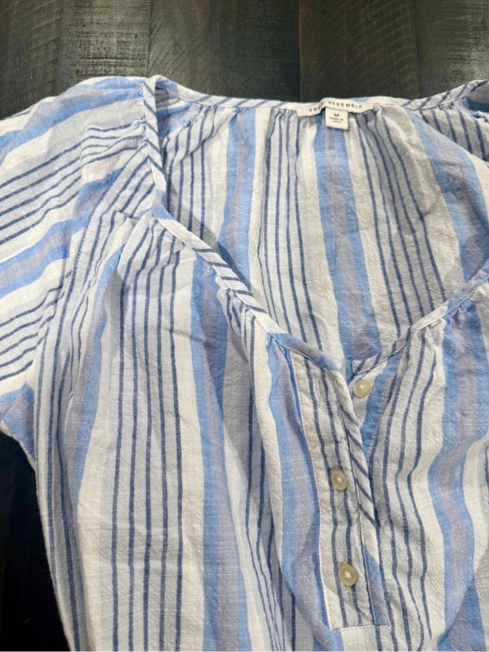 Assembly Label Blue & White Striped Mini Dress